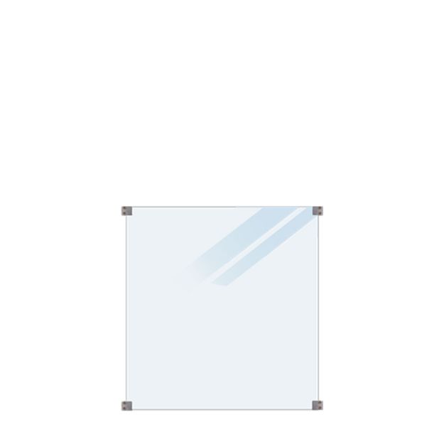 Plus Verbundglaszaun 8mm satiniert 90 x 91 cm für runde Pfosten