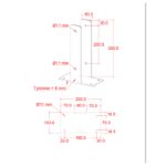Plus U-Pfostenträger Set Pfostenfuss schwarz zum Verbolzen für Holzpfosten 9 x 9 cm die Tafel mit den Abmessungen