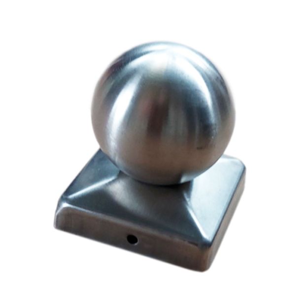 Plus Pfostenabdeckung mit Kugel Edelstahl poliert 7,1 x 7,1 cm