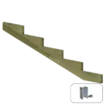 Plus Treppenwange 5-stufig 19 Grad Kiefer 195 x 65 cm mit Beschlag
