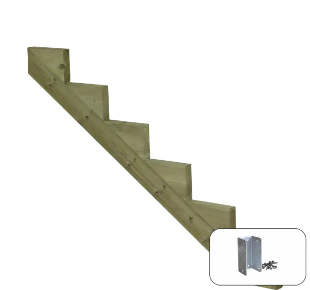 Plus Treppenwange 6-stufig Kiefer 150 x 102 cm mit Beschlag