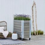 Plus Cubic rollender Blumenkasten 120 x 50 x 95 cm graubraun Terrassenschönheit - auch für Deko vor dem Ladengeschäft oder Freizeitgelände