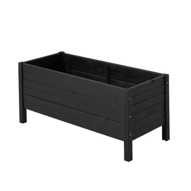 Plus Pflanzkasten Blumenkasten mit Füßen 88 x 39 cm schwarz