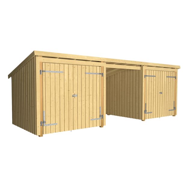 Plus Gartengebäude Nordic Multihaus zwei Doppeltore aussen 635 x 218 cm