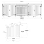 Plus Gartengebäude Nordic Multihaus zwei Doppeltore aussen 635 x 218 cm komplett mit Dachpappe und Aluleisten schöne Scheune Abmessungen