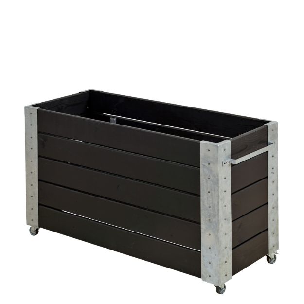 Plus Cubic rollender Blumenkasten 120 x 50 x 70 cm schwarz
