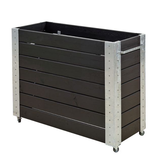Plus Cubic rollender Blumenkasten 120 x 50 x 95 cm schwarz Pflanzkasten