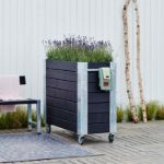 Plus Cubic rollender Blumenkasten 120 x 50 x 95 cm schwarz Pflanzkasten zur Abgrenzung ode zum Aufhübschen von Terrassen, Gärten / Starssen / Gastronomie