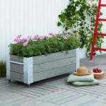 Plus Cubic rollender Blumenkasten 120 x 50 x 45 cm graubraun Pflanzkasten für terrasse und Freigelände. Gerne auch als Outdoor Deko Präsenter für Ladengeschäfte