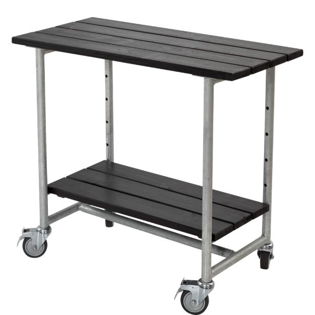 Plus Urban rollbarer Picknick-Pflanztisch-Grilltisch Kiefer-Fichte schwarz 100 cm