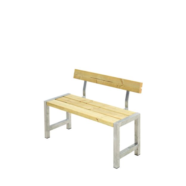 Plus Cafébank mit Rückenlehne Kiefer-Fichte druckimprägniert 127 cm Outdoor Terrasse Gastronomie