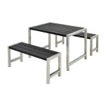 Plus Cafégarnitur Kiefer-Fichte schwarz 127 cm Outdoor Set Cafehaus