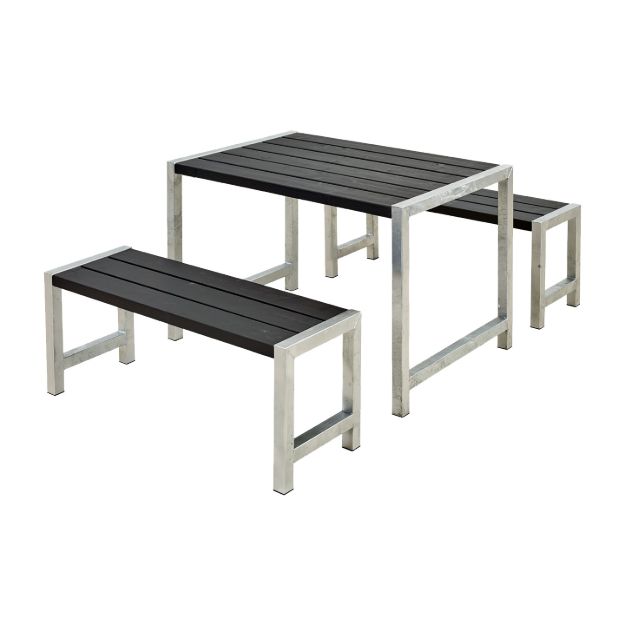 Plus Cafégarnitur Kiefer-Fichte schwarz 127 cm Outdoor Set Cafehaus