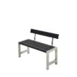 Plus Cafébank mit Rückenlehne Kiefer-Fichte schwarz 127 cm Outdoor Sitzbank