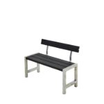 Plus Cafébank mit Rückenlehne Kiefer-Fichte schwarz 127 cm Outdoor Sitzbank