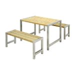 Plus Cafégarnitur Kiefer-Fichte druckimprägniert 127 cm Outdoor Sitzgruppe schön und wertig