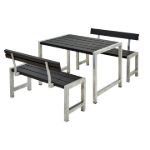 Plus Cafégarnitur mit 2 Rückenlehnen Kiefer-Fichte schwarz 127 cm Sitzgruppe Premium Bierbank