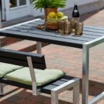 Plus Cafégarnitur mit 2 Rückenlehnen Kiefer-Fichte schwarz 127 cm Sitzgruppe Premium Bierbank öffentliche Fussgängerzone