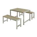 Plus Cafégarnitur Kiefer-Fichte graubraun 127 cm Freizeitgelände und Garten Sitzbank