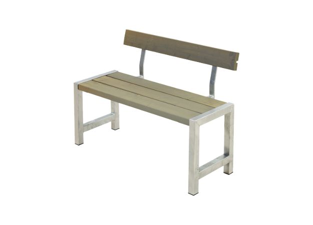 Plus Cafébank mit Rückenlehne Kiefer-Fichte graubraun 127 cm Premum Sitzbank / Bierbank outdoor