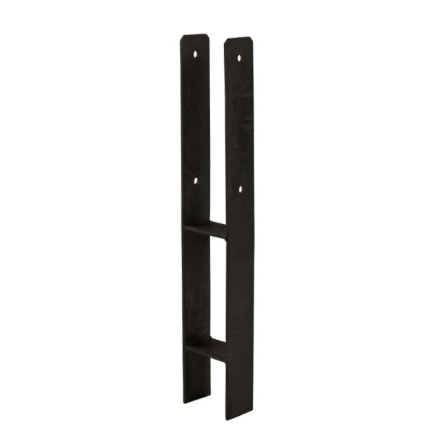 Plus H-Pfostenträger Pfostenfuss schwarz zum Einbetonieren für Holzpfosten 9 x 9 cm