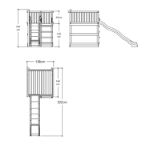 Plus Play Spielturm mit grau-schwarzer Rutsche 350 x 132 x 200 cm Datenblatt