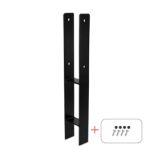 Plus H-Pfostenträger Set Pfostenfuss schwarz zum Einbetonieren für Holzpfosten 9 cm