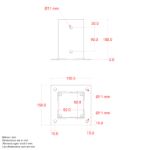 Plus Cubic Pfostenschuh Set Pfostenfuss verzinkt zum Verbolzen für 9 x 9 cm Pfosten die Abmessungen