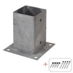 Plus Cubic Pfostenschuh Set Pfostenfuss verzinkt zum Verbolzen für 9 x 9 cm Pfosten