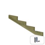 Plus Treppenwange 4-stufig 19 Grad Kiefer 156 x 52 cm mit Beschlag
