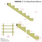 Plus Treppenwange 7-stufig Holz die Abmessungen