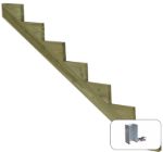 Plus Treppenwange 7-stufig Kiefer druckimprägniert 175 x 119 cm mit Beschlags-Set
