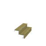 Plus Stahl Treppenwange 2-stufig 53 x 34 cm mit Beschlag fertiggestellt freigestellt