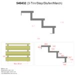 Plus Stahl Treppenwange 3-stufig 78 x 51 cm mit Beschlag Abmessungen