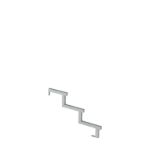 Plus Stahl Treppenwange 3-stufig 78 x 51 cm mit Beschlag