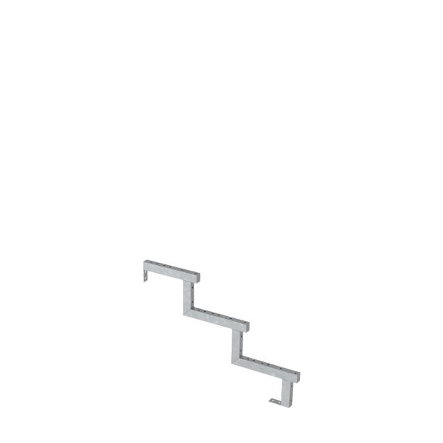 Plus Stahl Treppenwange 3-stufig 78 x 51 cm mit Beschlag