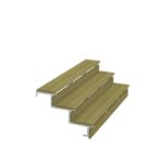 Plus Stahl Treppenwange 3-stufig 78 x 51 cm mit Beschlag Fertiggestellt fertiggestellt