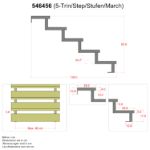 Plus Stahl Treppenwange 5-stufig 128 x 85 cm mit Beschlag Abmessungen