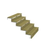 Plus Stahl Treppenwange 5-stufig 128 x 85 cm mit Beschlag fertige Aussentreppe terrassentreppe