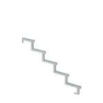 Plus Stahl Treppenwange 5-stufig 128 x 85 cm mit Beschlag