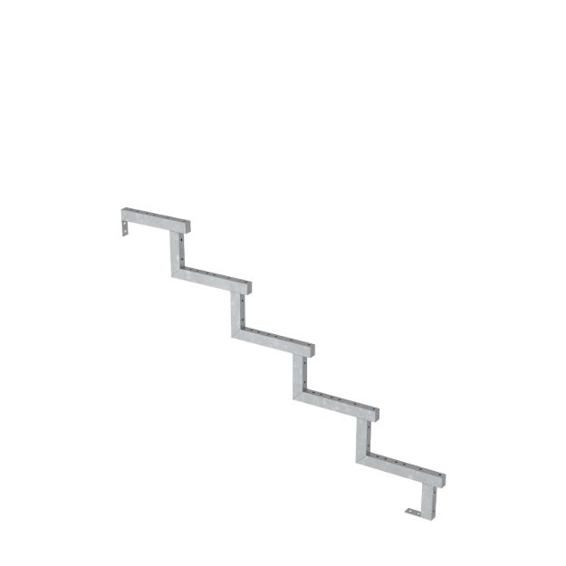 Plus Stahl Treppenwange 5-stufig 128 x 85 cm mit Beschlag
