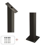 Plus Stahlpfosten quadratisch schwarz 34 Grad mit Fuss 4,5 x 4,5 x 87,1 cm für Treppenhandlauf