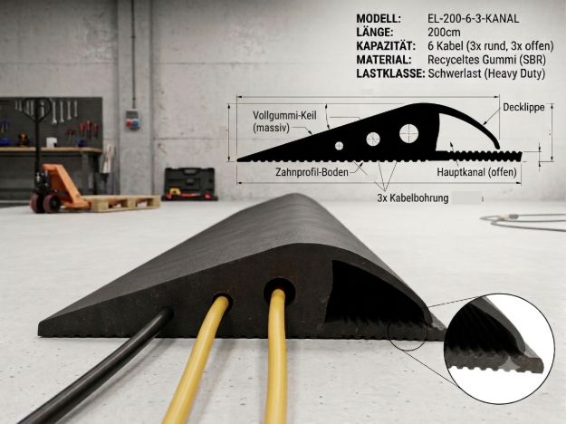 National AB 200-6 3-Kanal Boden-Kabelbrücke 200 cm x 20,7 cm x 6 cm
