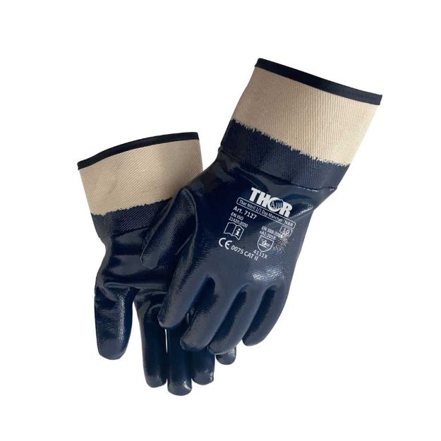 Boisen Safety NBR Nitrilhandschuhe 7127 – Schutzhandschuh mit Sicherheitsmanschette Gr 10, XL